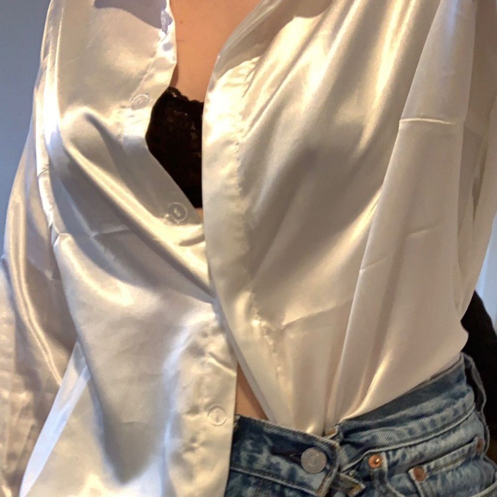 thrifted silk blouse